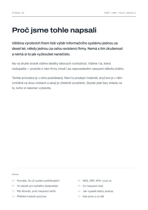 Strana 2: Proč jsme tohle napsali a obsah průvodce