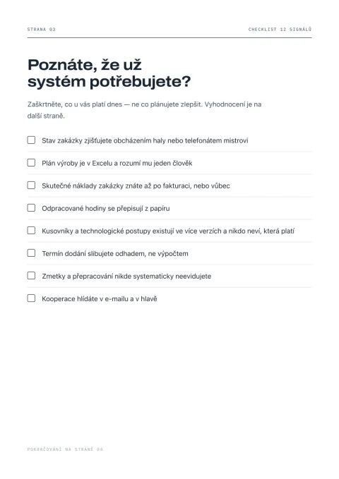 Strana 3: Poznáte, že je čas na systém — checklist